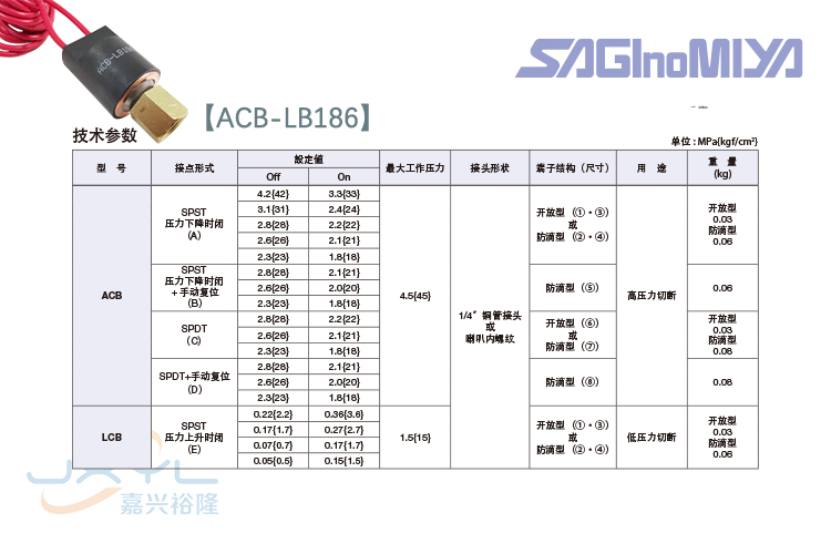 鷺宮隔膜式壓力控制器ACB-LB186