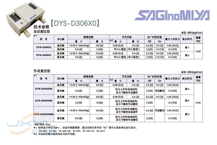 鷺宮高低壓壓力控制器DYS-D306X0